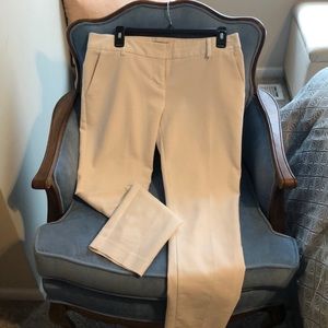 White ankle length pants